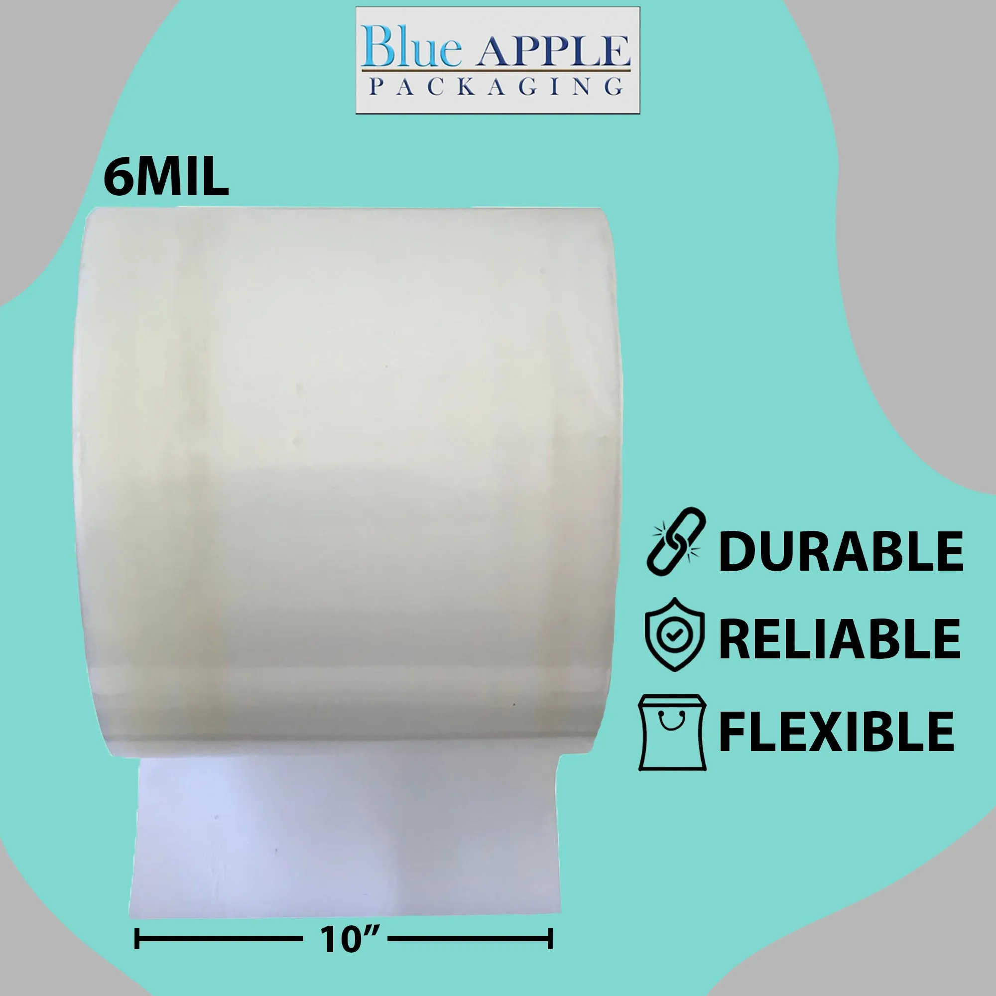 10 inch x 725ft Poly Tubing Roll 6 Mil LDPE Low Density