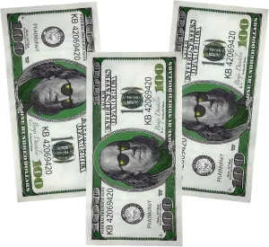 100 Pack Money Design Resealable Paper Food 3.5 Storage Snack Bags 3x6 in