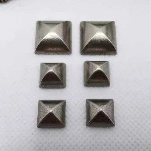 10/15MM Vintage Silver Pyramid Studs Punk Gothic Rivets 30 Pack
