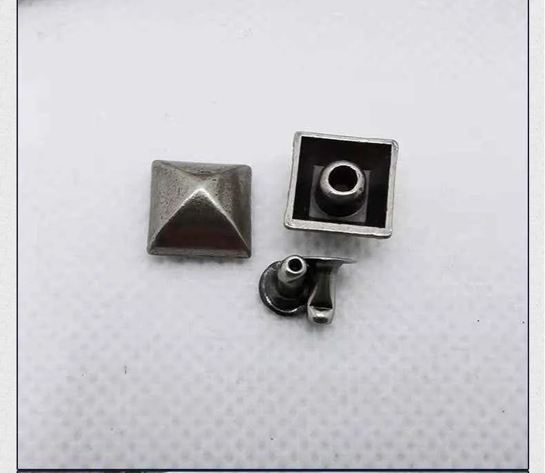 10/15MM Vintage Silver Pyramid Studs Punk Gothic Rivets 30 Pack