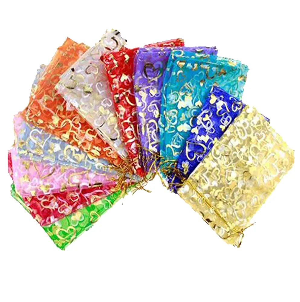 10x14 cms | 4x6 inch | Multi Colour | Printed Return Gift Favors Organza Bags Jewellery Packing Pouch