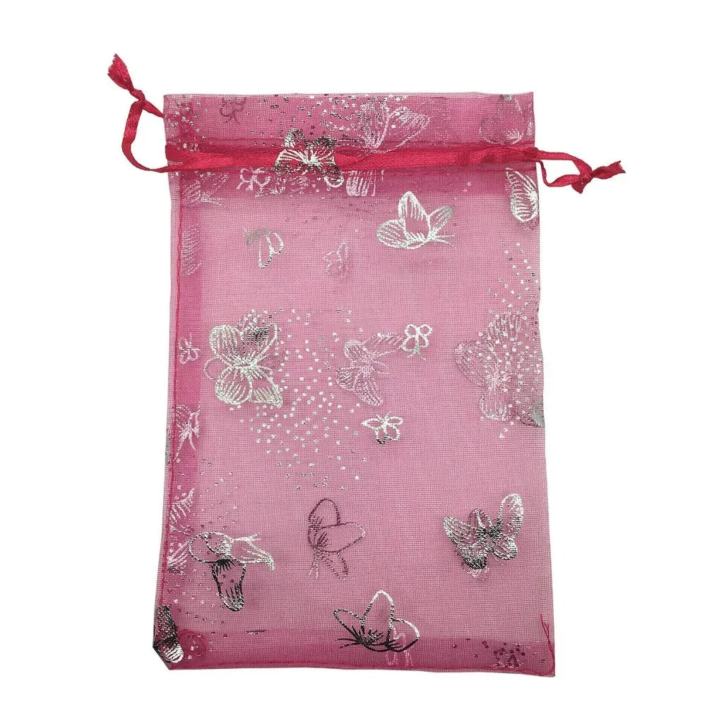 10x14 cms | 4x6 inch | Multi Colour | Printed Return Gift Favors Organza Bags Jewellery Packing Pouch