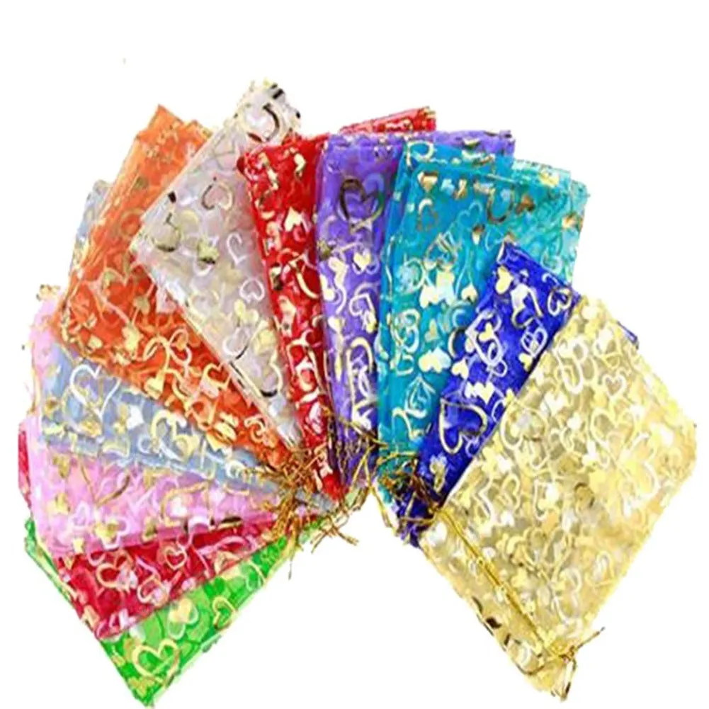 10x14 cms | 4x6 inch | Multi Colour | Printed Return Gift Favors Organza Bags Jewellery Packing Pouch
