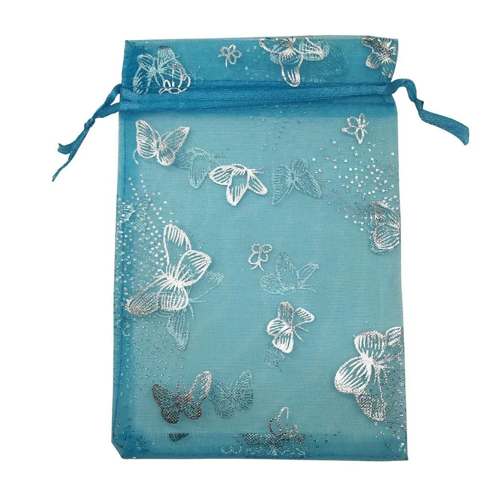 10x14 cms | 4x6 inch | Multi Colour | Printed Return Gift Favors Organza Bags Jewellery Packing Pouch