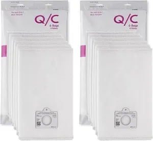 12 Style Q/C 53292 Hepa Filtration Bags. Compatible with Kenmore Elite, Intuition, Progressive, 200 400 600 Series Canister Vacuum Cleaners. Replaces Part #'s 5055, 50104, 50557, 50558, 53291