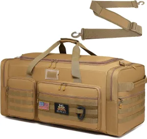 130L Hockey Bag Extra Large Heavy Duty Mens Sport Gym Equipment Duffle Bag for Football, Basketball, Team Coach, Travel (Brown)