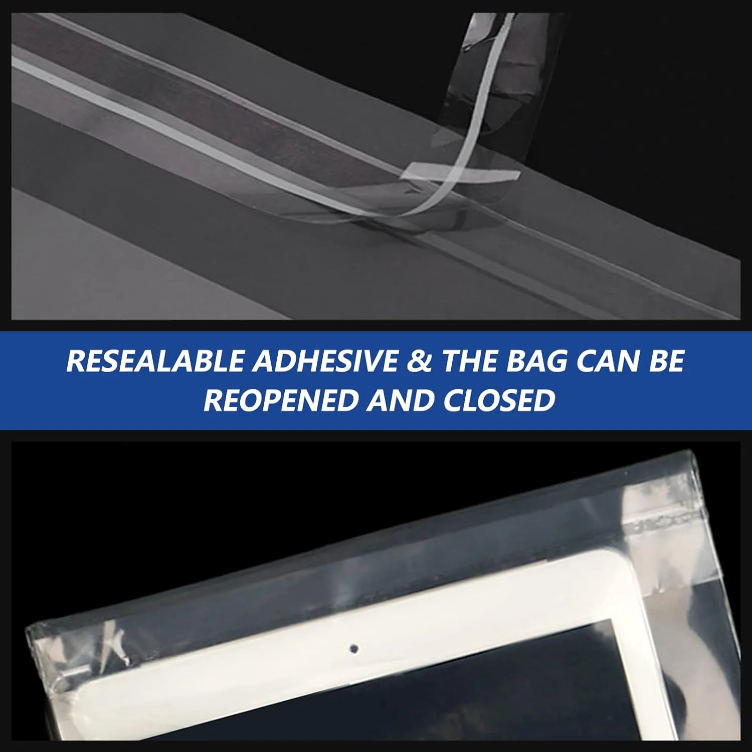 13" x 15" (1000 Count) Self Seal Clear Poly Bags with Suffocation Warning for Packaging, Shipping, Clothing, Shirts & FBA - Resealable Adhesive