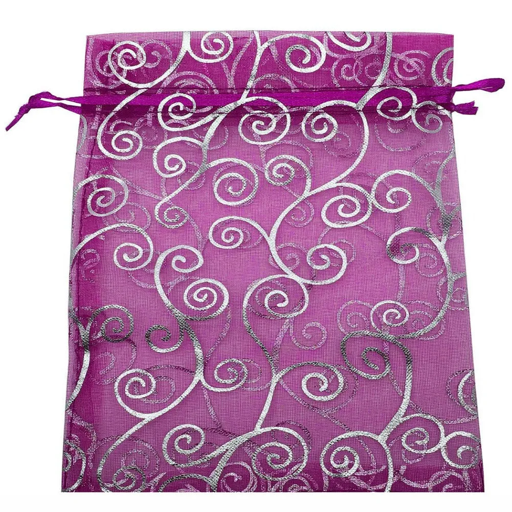 13x18 cms | 5x7 inch | Multi Colour | Printed Return Gift Favors Organza Bags Jewellery Packing Pouch 13x18 CMS
