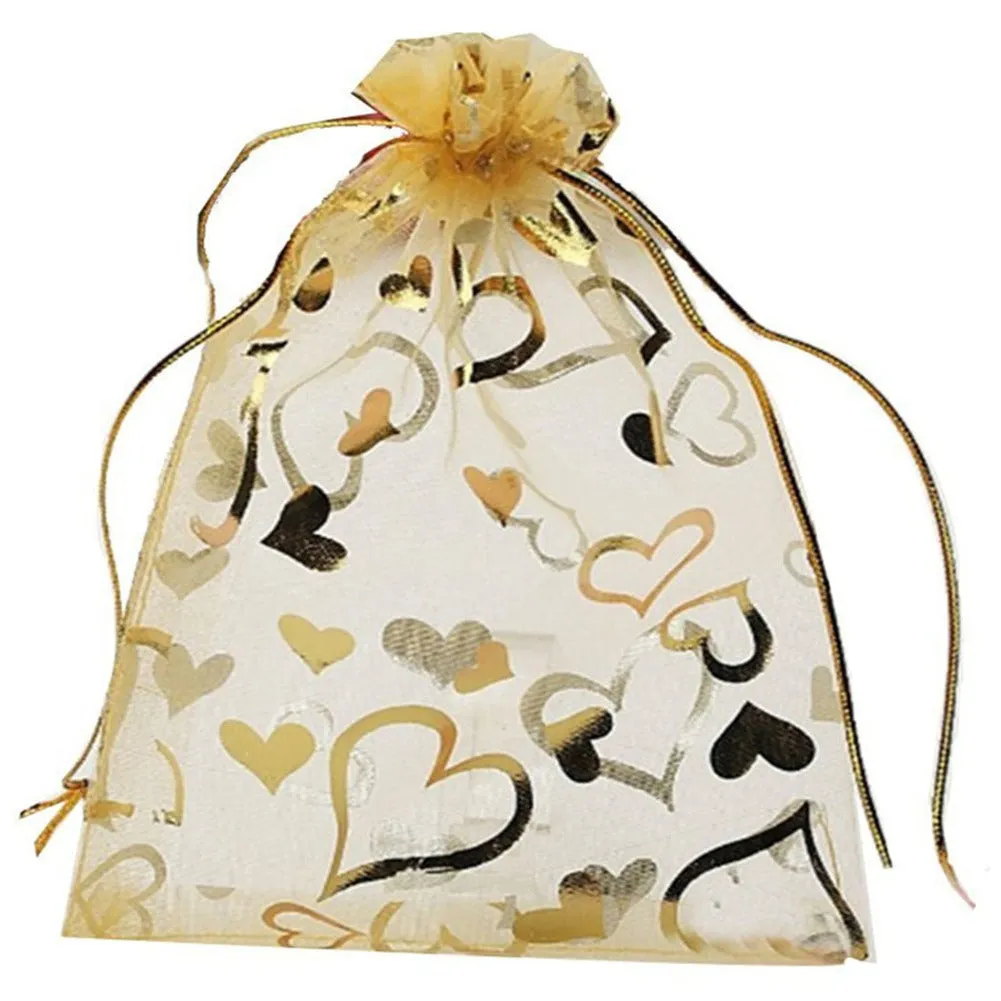 13x18 cms | 5x7 inch | Multi Colour | Printed Return Gift Favors Organza Bags Jewellery Packing Pouch 13x18 CMS