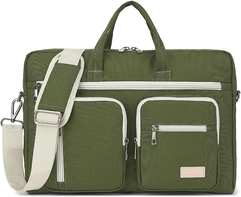 15-15.6 inch Laptop Shoulder Bag, for MacBook Pro 16, Hp Lenovo Dell 14 inch Waterproof Messenger Bag Case Sleeve (Army green)