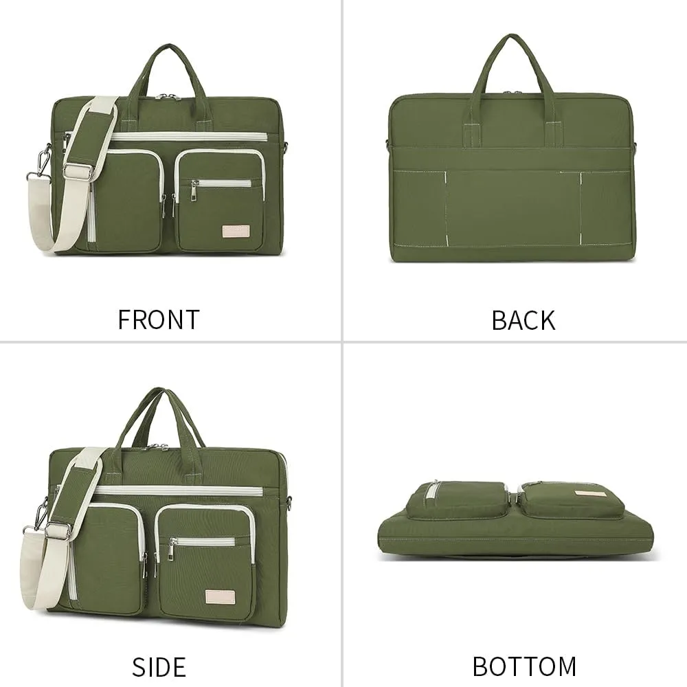 15-15.6 inch Laptop Shoulder Bag, for MacBook Pro 16, Hp Lenovo Dell 14 inch Waterproof Messenger Bag Case Sleeve (Army green)