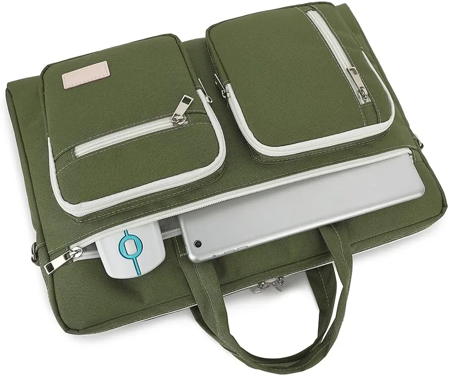 15-15.6 inch Laptop Shoulder Bag, for MacBook Pro 16, Hp Lenovo Dell 14 inch Waterproof Messenger Bag Case Sleeve (Army green)