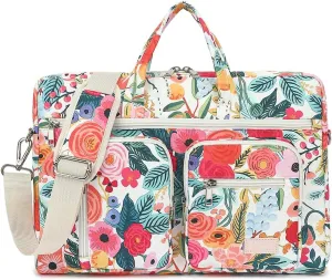 15-15.6 inch Laptop Shoulder Bag, for MacBook Pro 16, Hp Lenovo Dell 14 inch Waterproof Messenger Bag Case Sleeve (Garden rose)