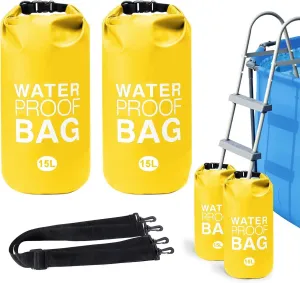 15L Pool Ladder Weights – 2 Pack No-Break Heavy-Duty Pool Step Weights,Sand Bags for Above-Ground Pools,Durable Nylon with Handle,Easy & Quick Fill for Secure Pool Stairs (Yellow)