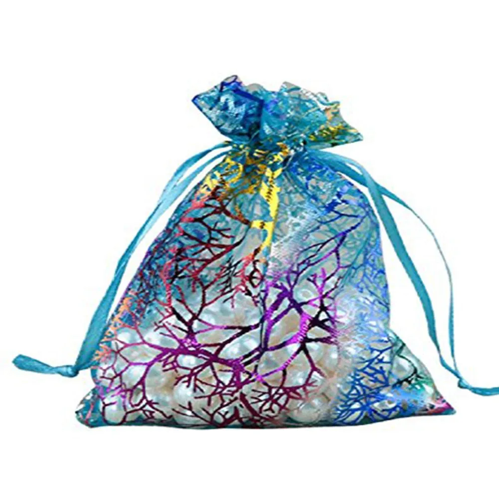 16x23 cms | 7x9 inch | Multi Colour | Return Gift Favors Organza Bags Jewellery Packing Pouch