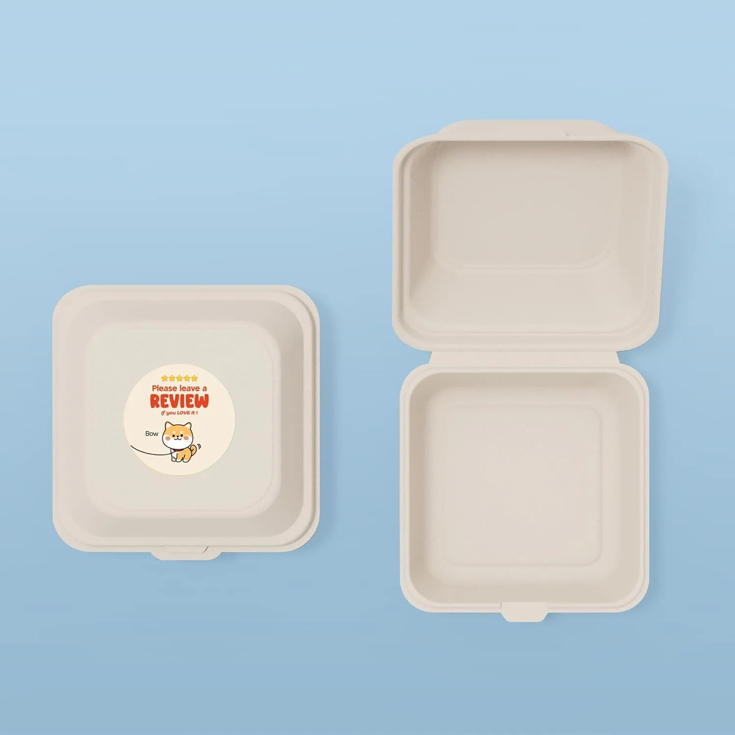 2 Inch 5 Star Rating Leave a Review Stickers Thank You for Purchasing Small Business Supplies Food Delivery Container Labels (No.06, 1000pcs)