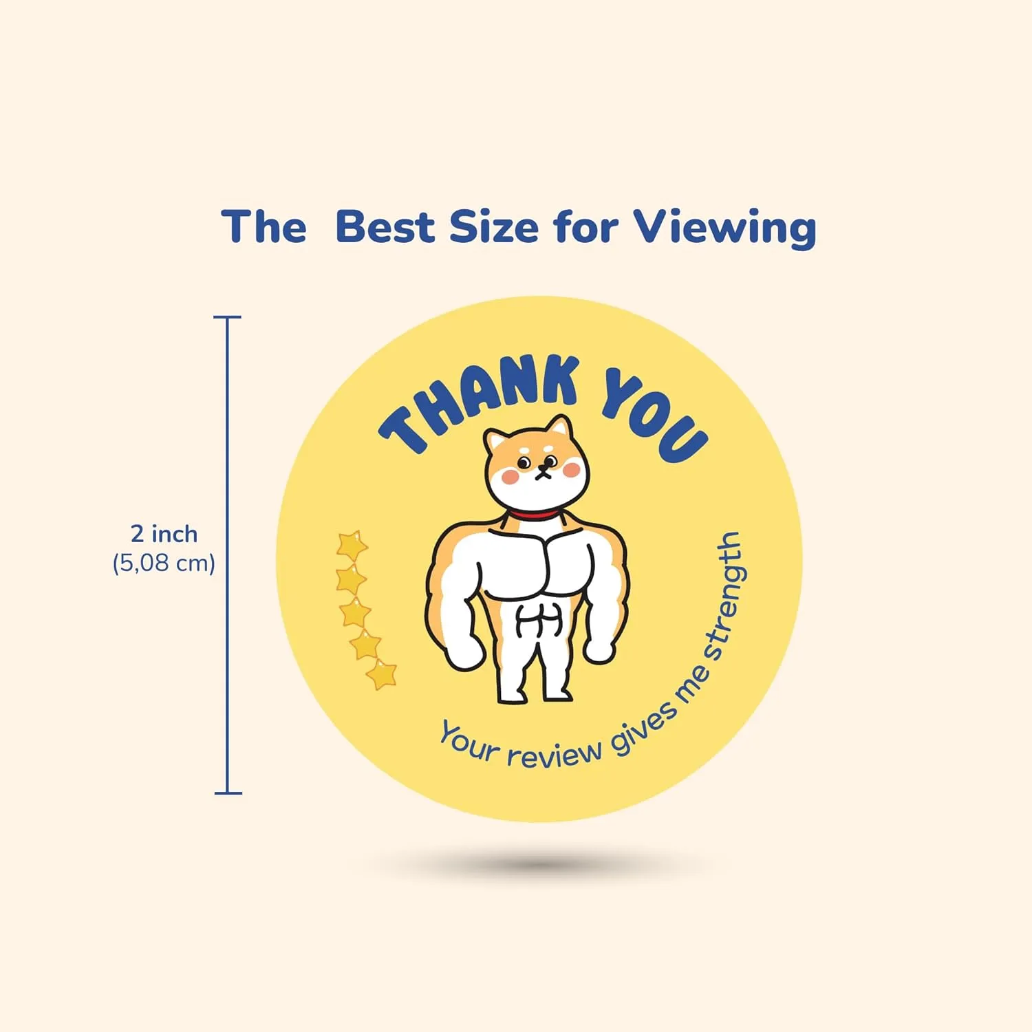 2 Inch 5 Star Rating Leave a Review Stickers Thank You for Purchasing Small Business Supplies Food Delivery Container Labels (No.06, 1000pcs)