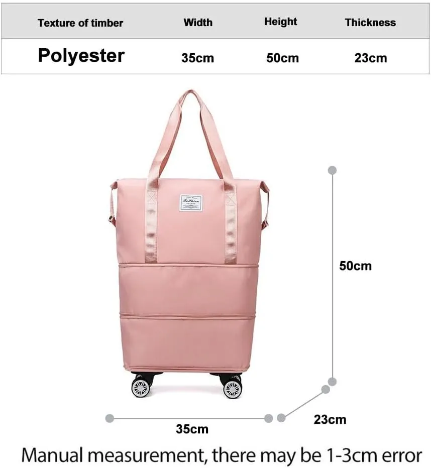 2025 New Large Capacity Travel Bag Universal Wheel Removable, Ravel Bag with Wheels, Expandable Foldable Duffle Bags, Dry Wet Separated Tote Bag, 360 Degrees Silent Universal Wheels (E)