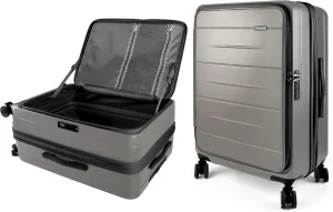28-Inch Hardshell Checked Luggage - TSA-Accepted Lock, Top-Opening Design with Leak-Proof Cup Holder, Bag Hook, Explosion-Proof Large Suitcase for Extended Travel(Gold)