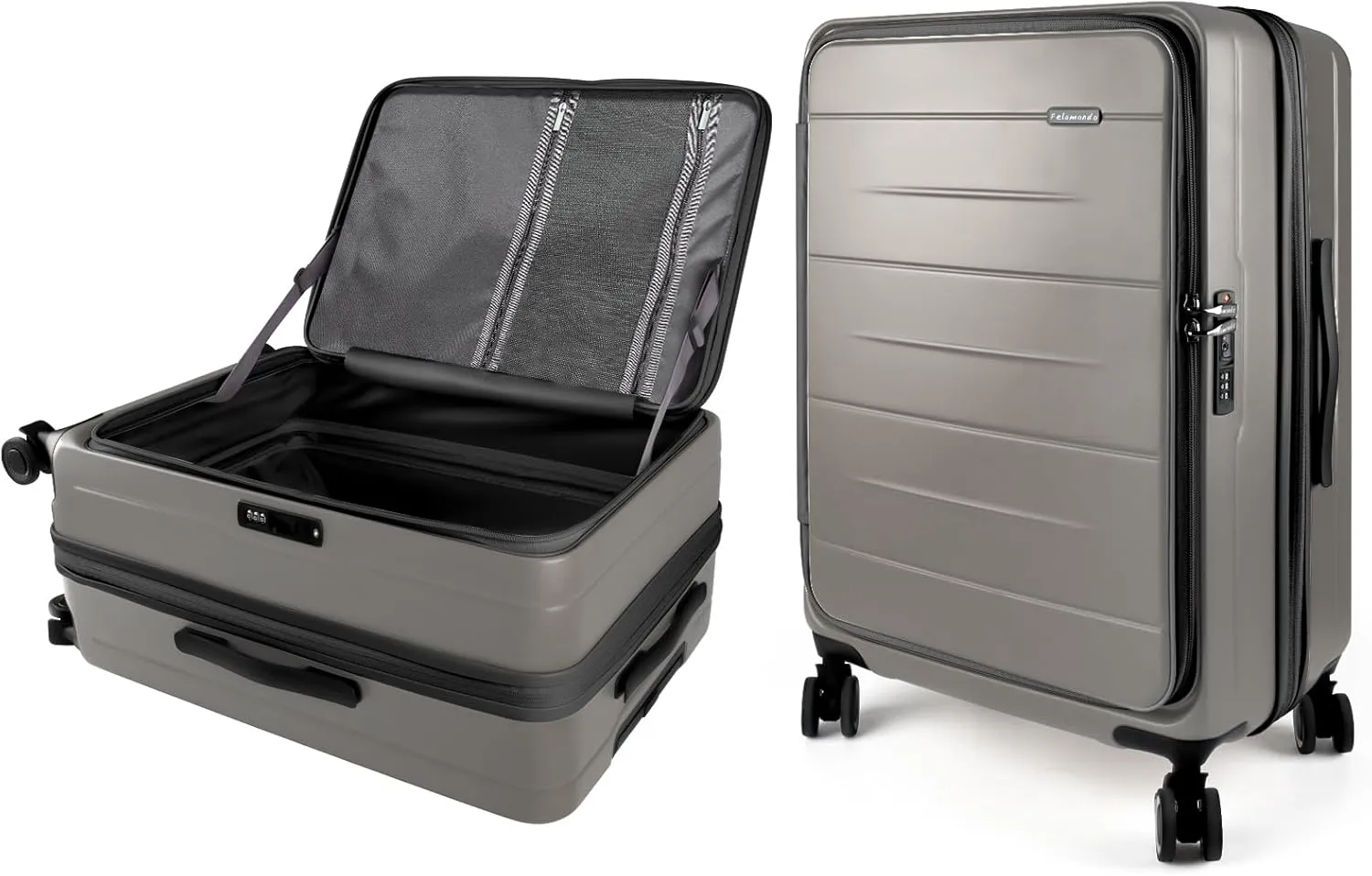 28-Inch Hardshell Checked Luggage - TSA-Accepted Lock, Top-Opening Design with Leak-Proof Cup Holder, Bag Hook, Explosion-Proof Large Suitcase for Extended Travel(Gold)