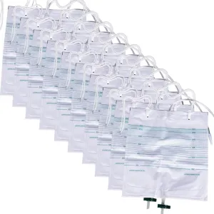 3000mL Urinary Drainage Bags, 10 Packs Drain Bags with Anti-Reflux, Extra Large Volume Urine Bag with Easy Drain Switch, Urinary Bags for Health Aids