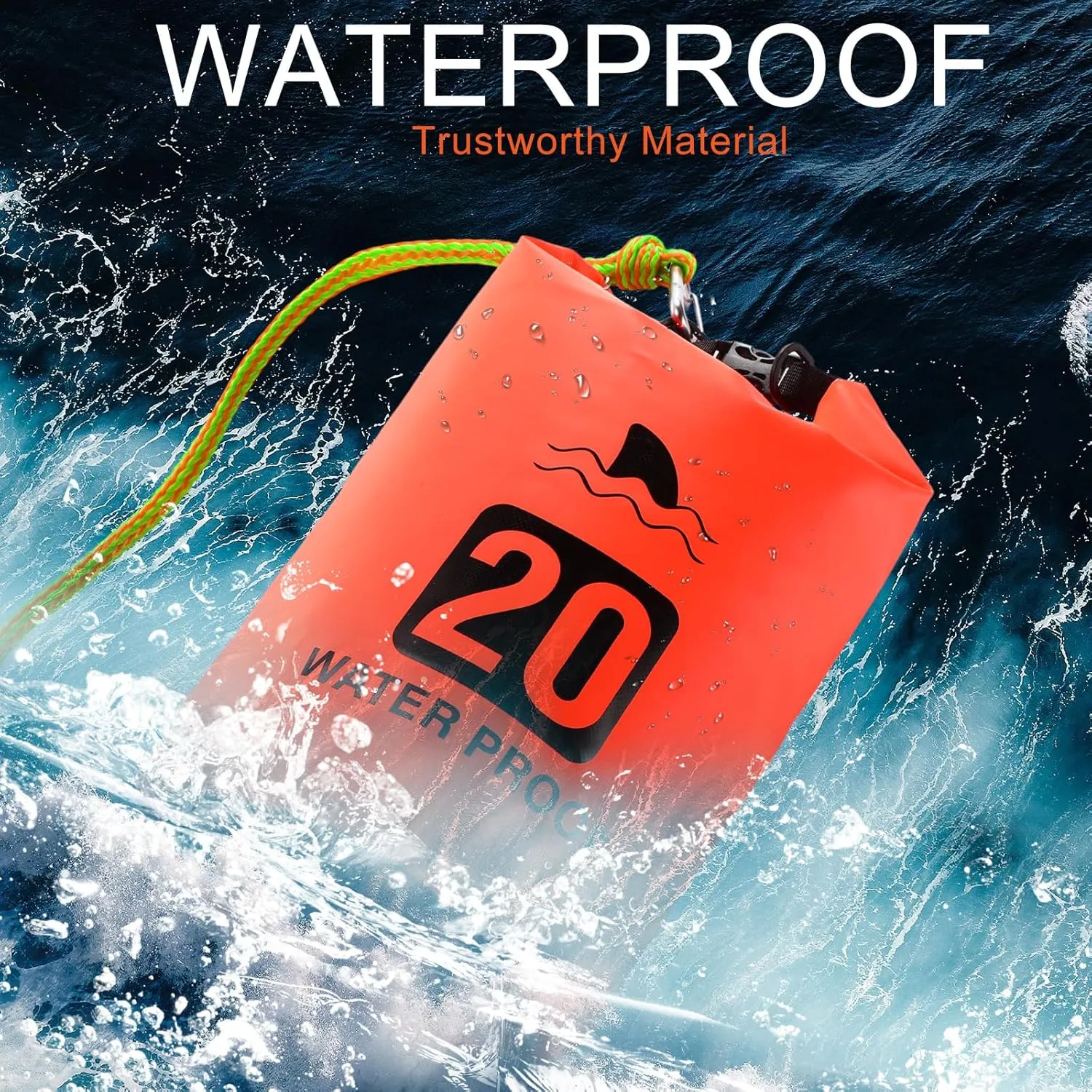 4 Set 2 in 1 Sand Anchor and Buoy Kit Floating Bag Kayak Anchor Waterproof Dry Bag for Lake Beach Boats Watercrafts Hiking Camping Water Sports Surfing Tubing Kayaking(Orange)