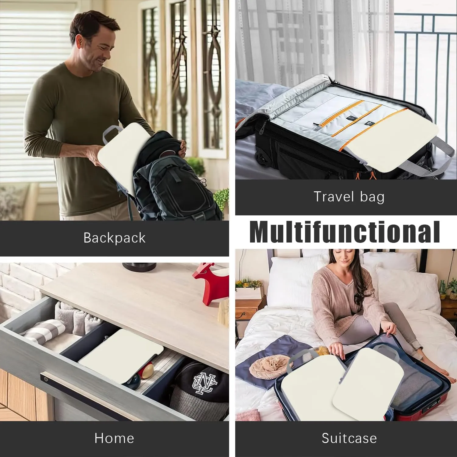 4 Set Compression Packing Cubes Travel - Travel Accessories Expandable Packing Organizers for Carry On - Essentials Luggage Travel Bags