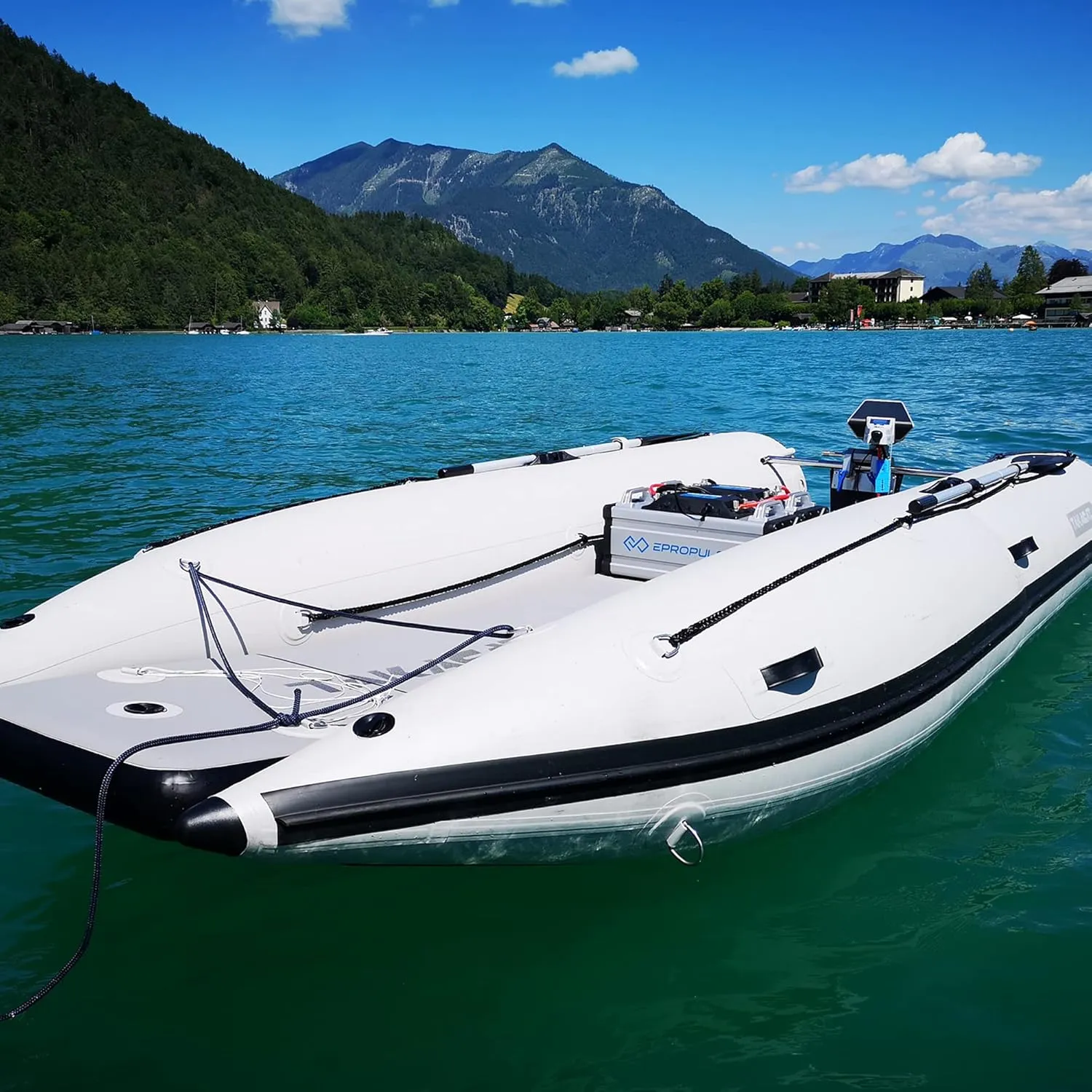 420LX Inflatable Dinghy Boat Open Transom Sport Tender - 7-Person - 20HP, Ultra-Portable Open Bow Design, 4.2 Meters, Gray