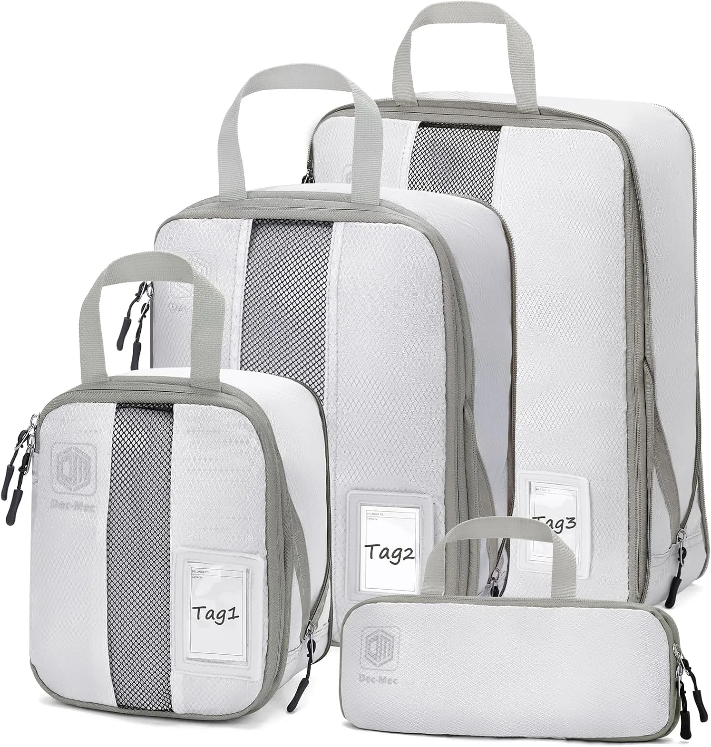 4/6 Set Compression Packing Cubes with lable for Travel, Expandable Packing Organizers, Carry On Luggage Suitcase Organizer Bags