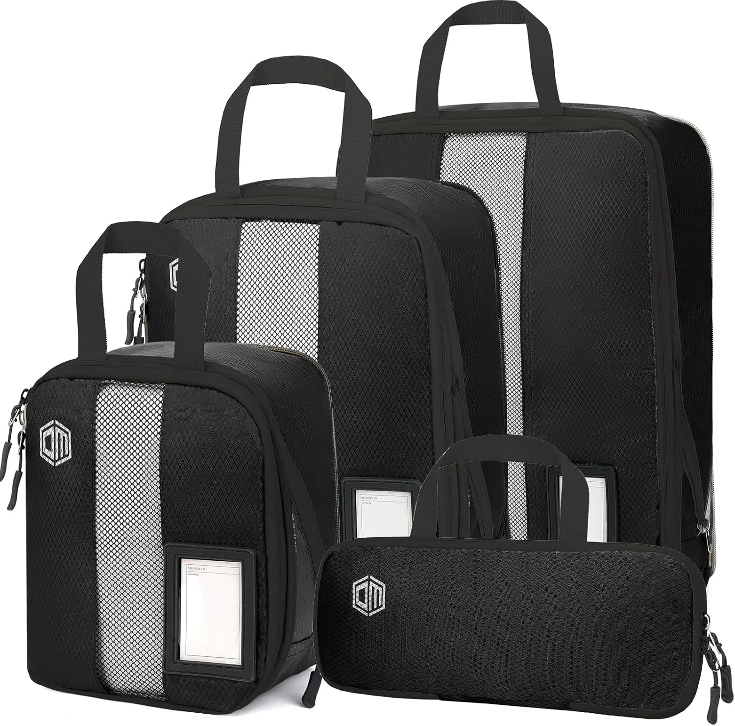 4/6 Set Compression Packing Cubes with lable for Travel, Expandable Packing Organizers, Carry On Luggage Suitcase Organizer Bags