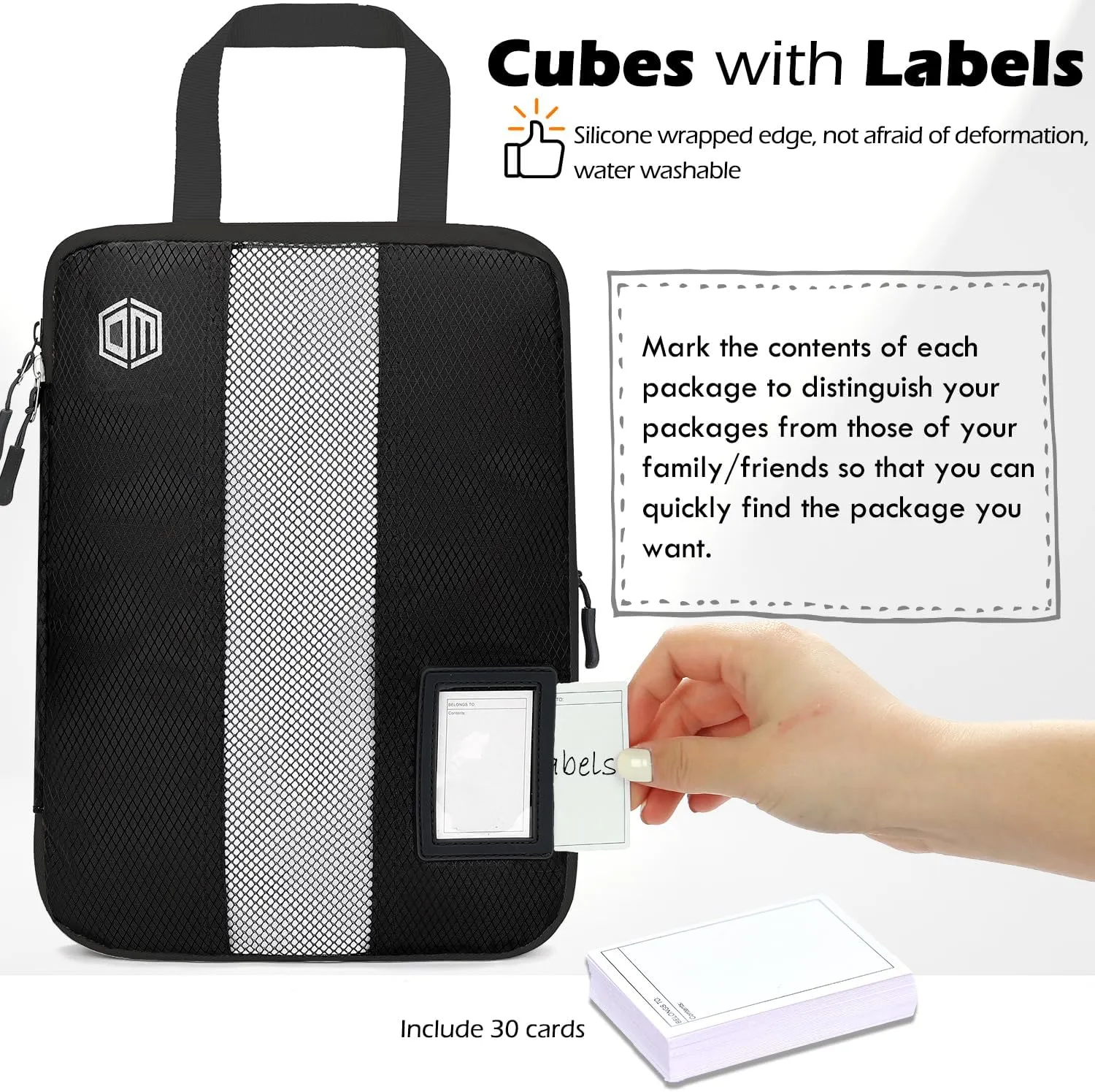 4/6 Set Compression Packing Cubes with lable for Travel, Expandable Packing Organizers, Carry On Luggage Suitcase Organizer Bags