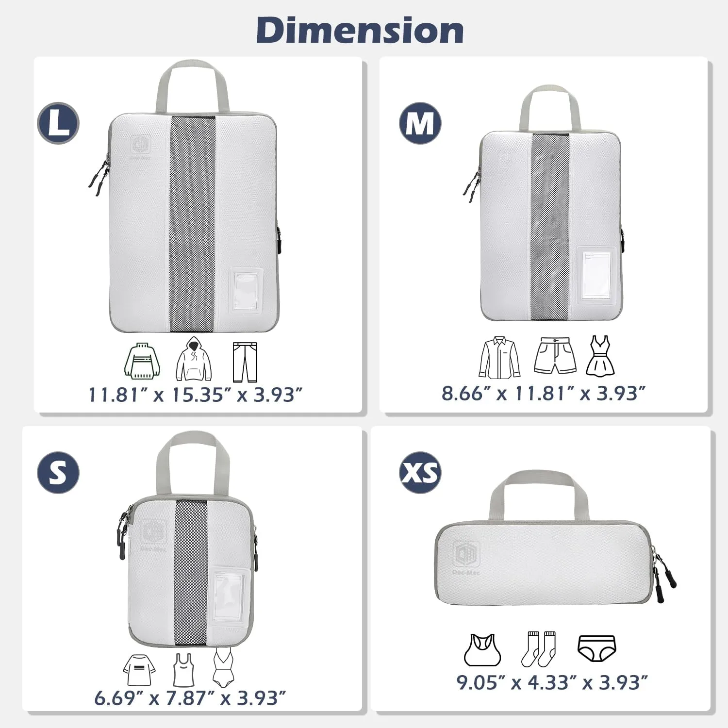 4/6 Set Compression Packing Cubes with lable for Travel, Expandable Packing Organizers, Carry On Luggage Suitcase Organizer Bags