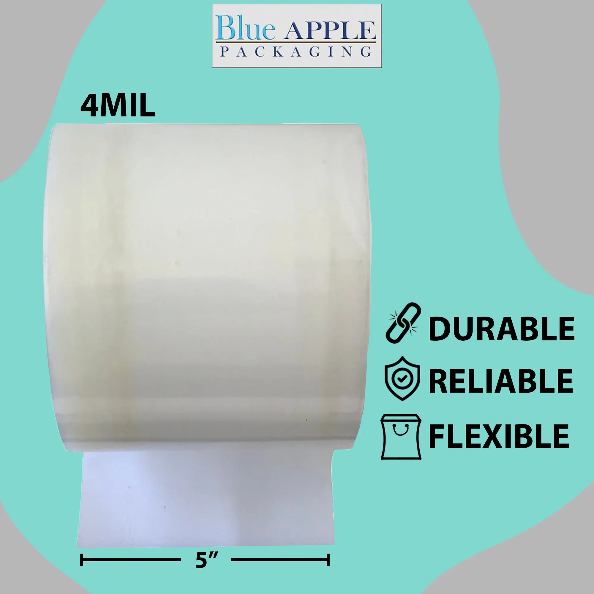 5 inch x 1075ft Poly Tubing Roll 4 Mil LDPE Low Density