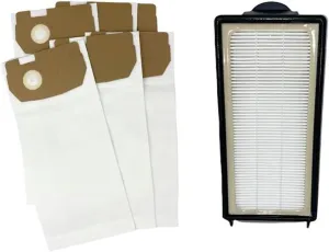 6 Pack Eureka Type AA Style AA Vacuum Bags 62618A 58236 4100 5180 Victory True Hepa   Eureka HF9 HF-9 Hepa Filter