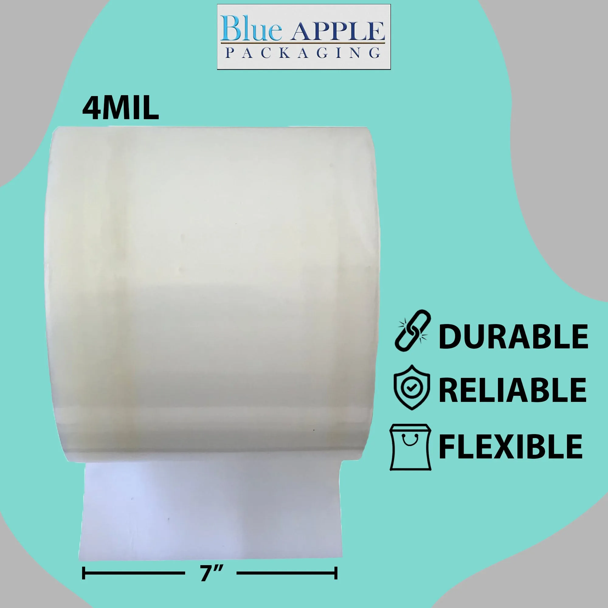 7 inch x 1075ft Poly Tubing Roll 4 Mil LDPE Low Density