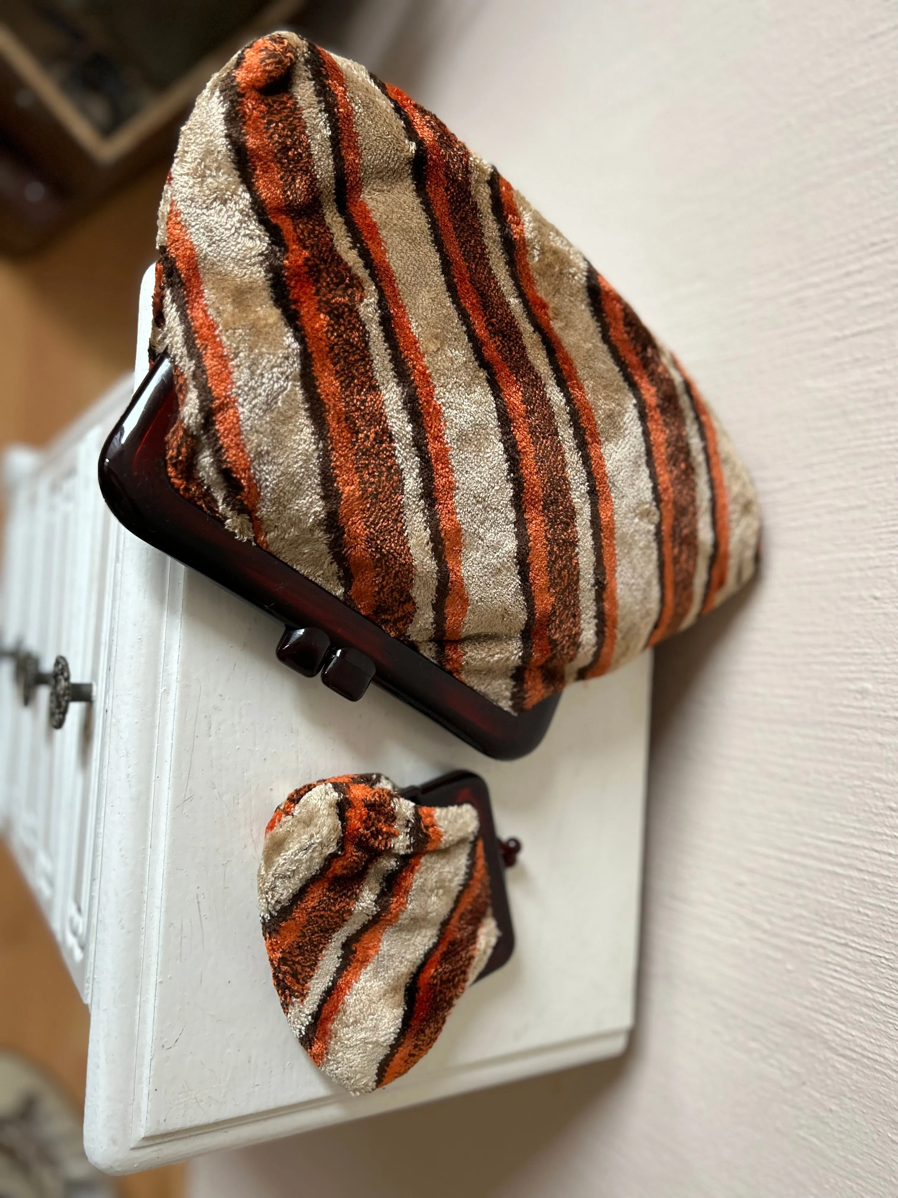 70s mod retro Clutch  portemonee set