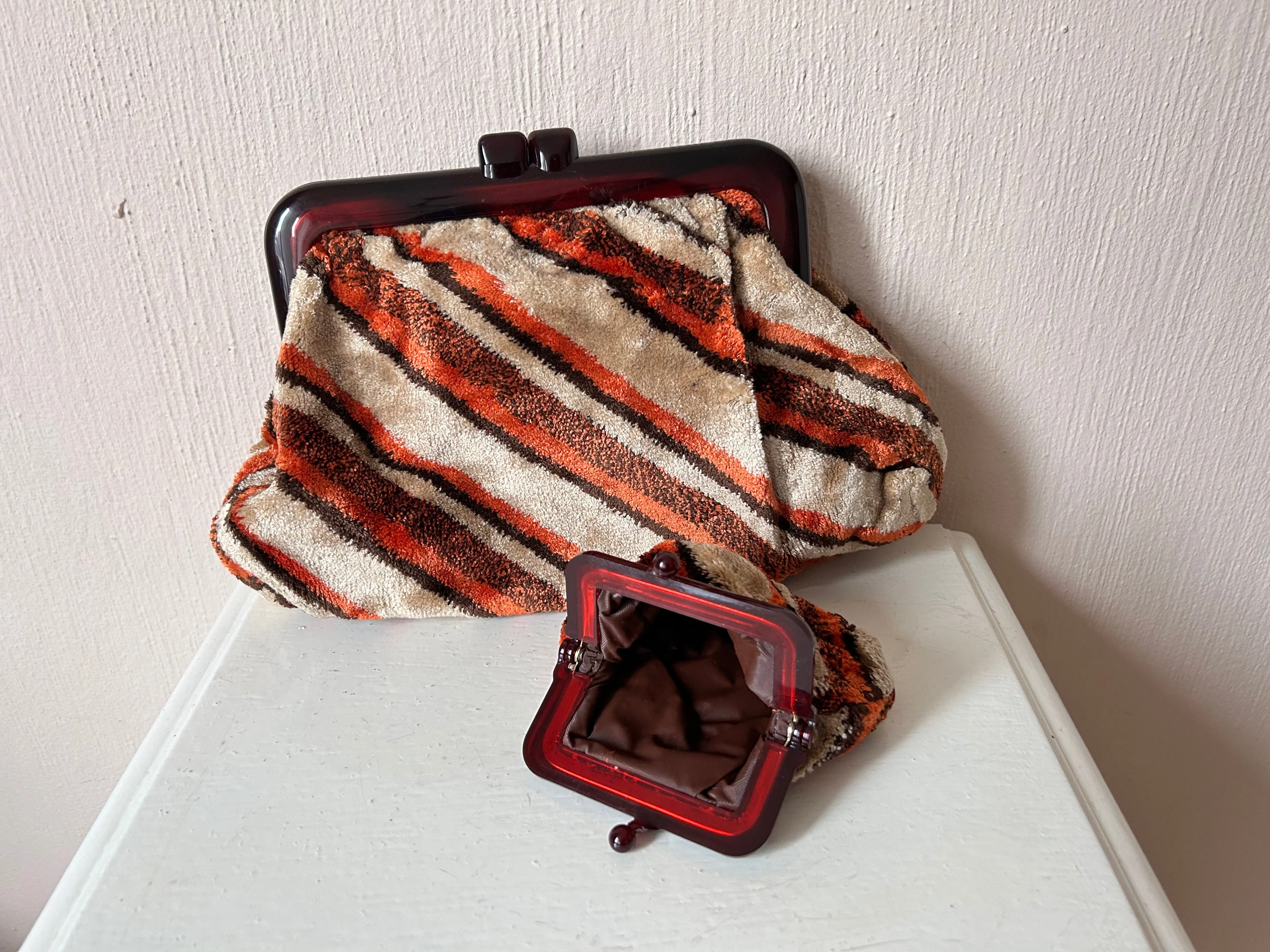 70s mod retro Clutch  portemonee set