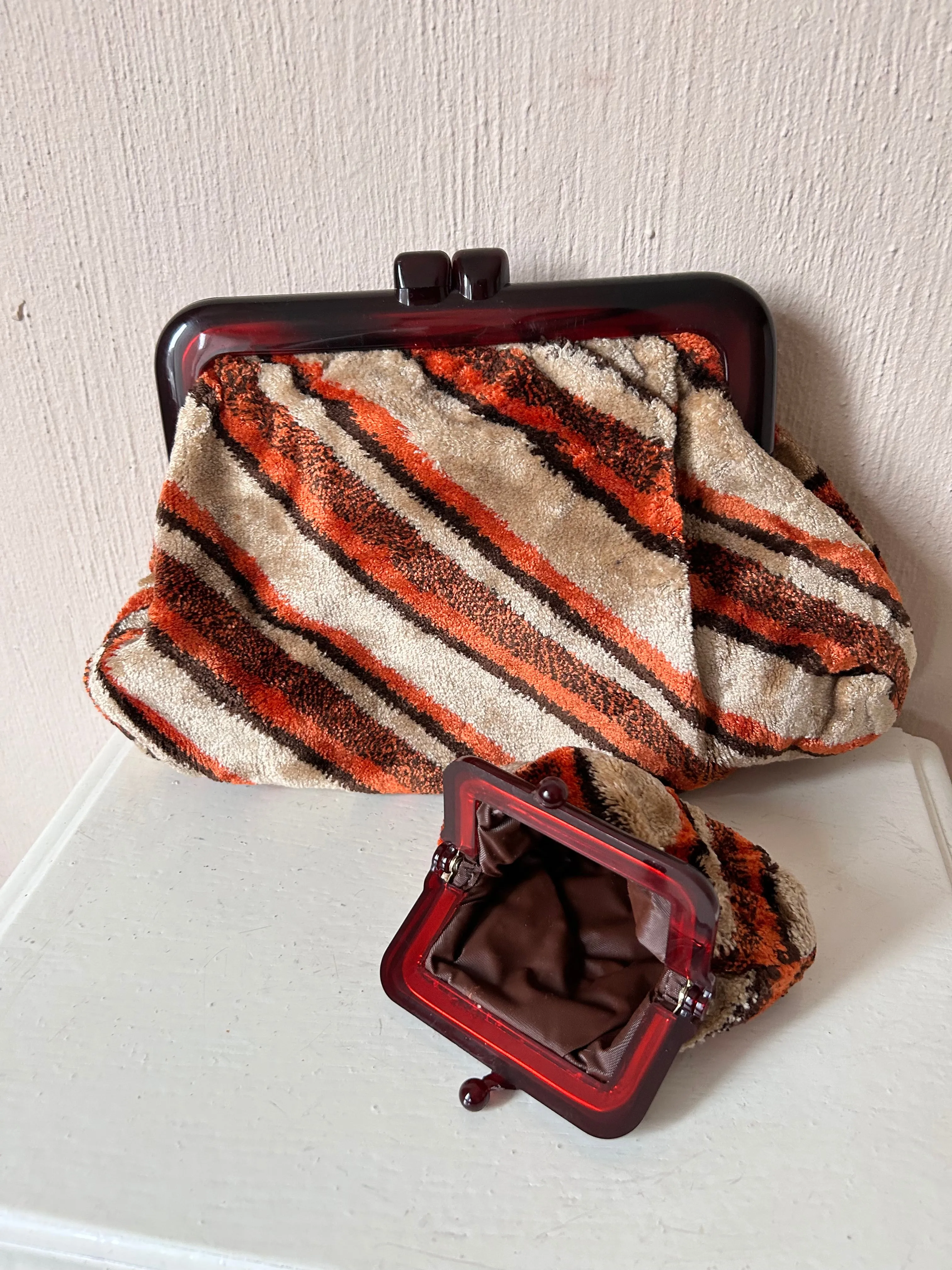 70s mod retro Clutch  portemonee set