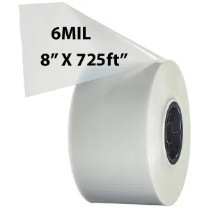 8 inch x 725ft Poly Tubing Roll 6 Mil LDPE Low Density