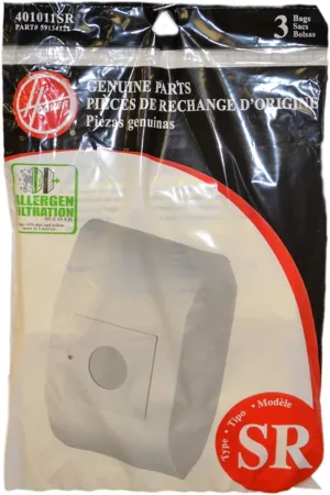 9 Hoover 401011SR Style SR Canister Vacuum Allergen Filtration Bags for S3590 Duros Canisters, Genuine OEM Hoover Part, 9pk. by Hoover