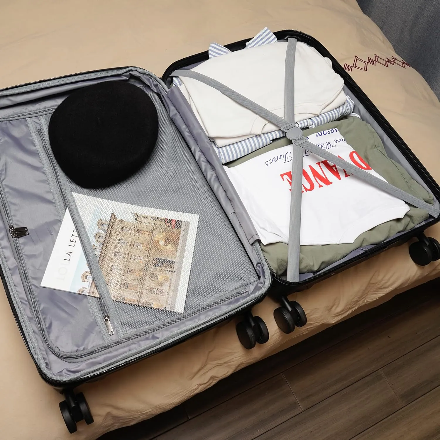 ABS Luggage with TSA Locks,20inch Carry-On Expandable, and Friction-Resistant in black Spinner Suitcases