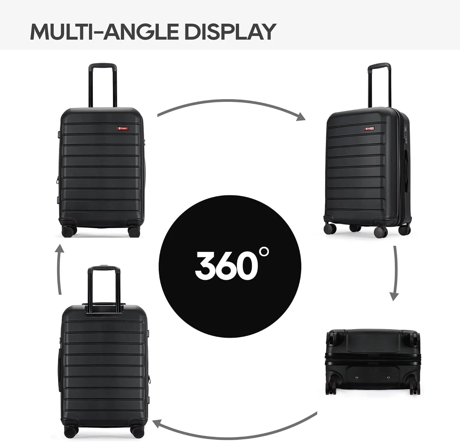 ABS Luggage with TSA Locks,20inch Carry-On Expandable, and Friction-Resistant in black Spinner Suitcases