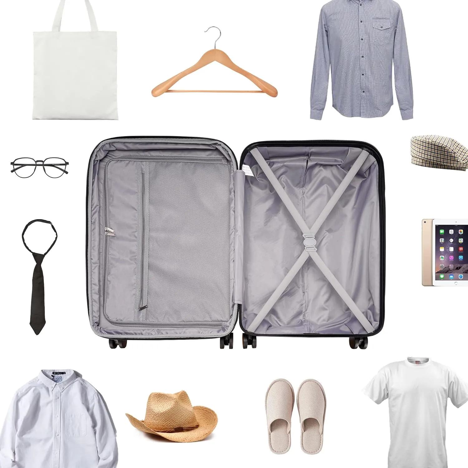 ABS Luggage with TSA Locks,20inch Carry-On Expandable, and Friction-Resistant in black Spinner Suitcases
