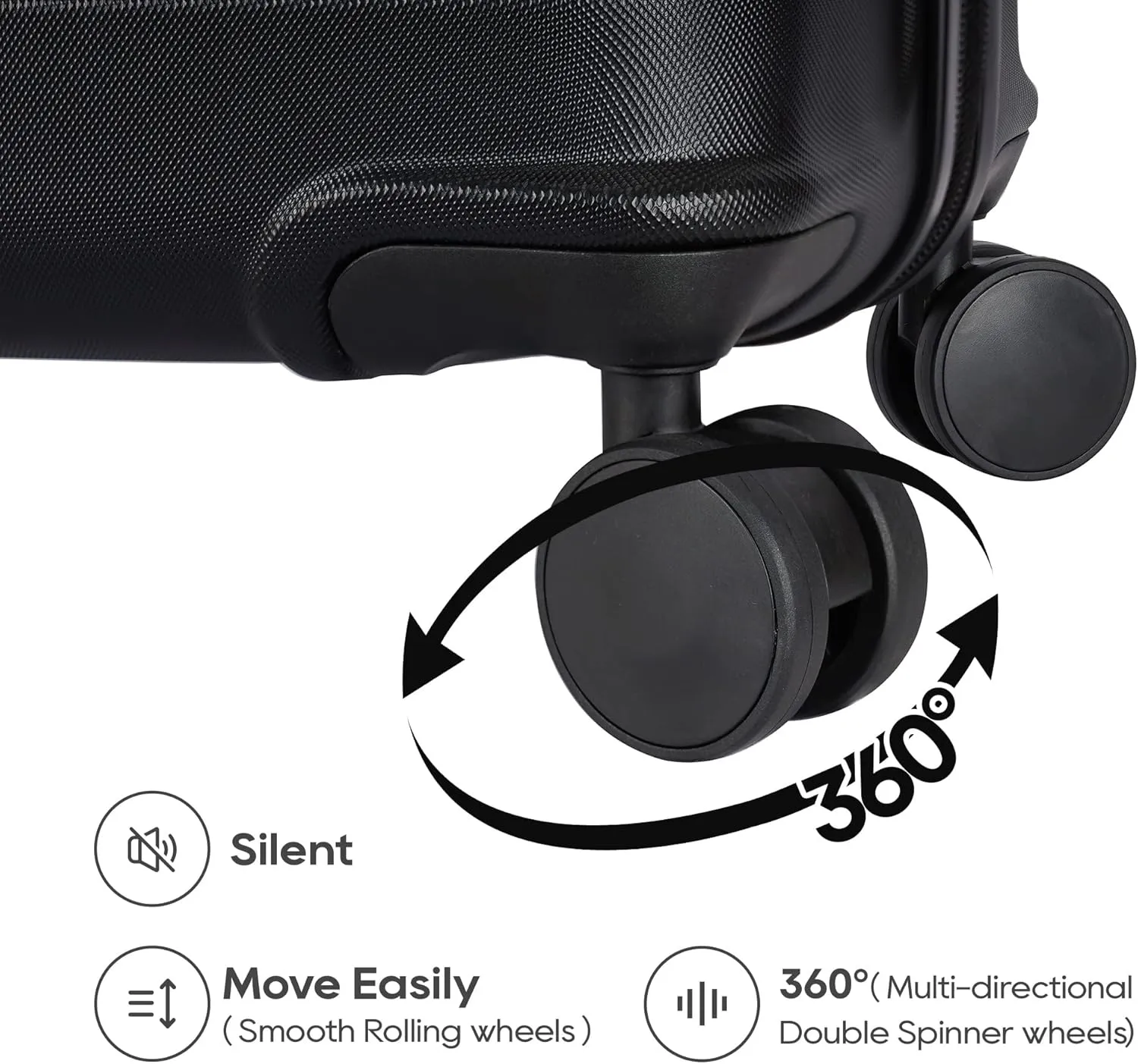 ABS Luggage with TSA Locks,20inch Carry-On Expandable, and Friction-Resistant in black Spinner Suitcases