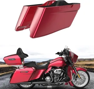 Advanblack Velocity Red Sunglo Cvo Style Tapered Stretched Saddlebag Bottoms For Harley Davidson 2014  Touring