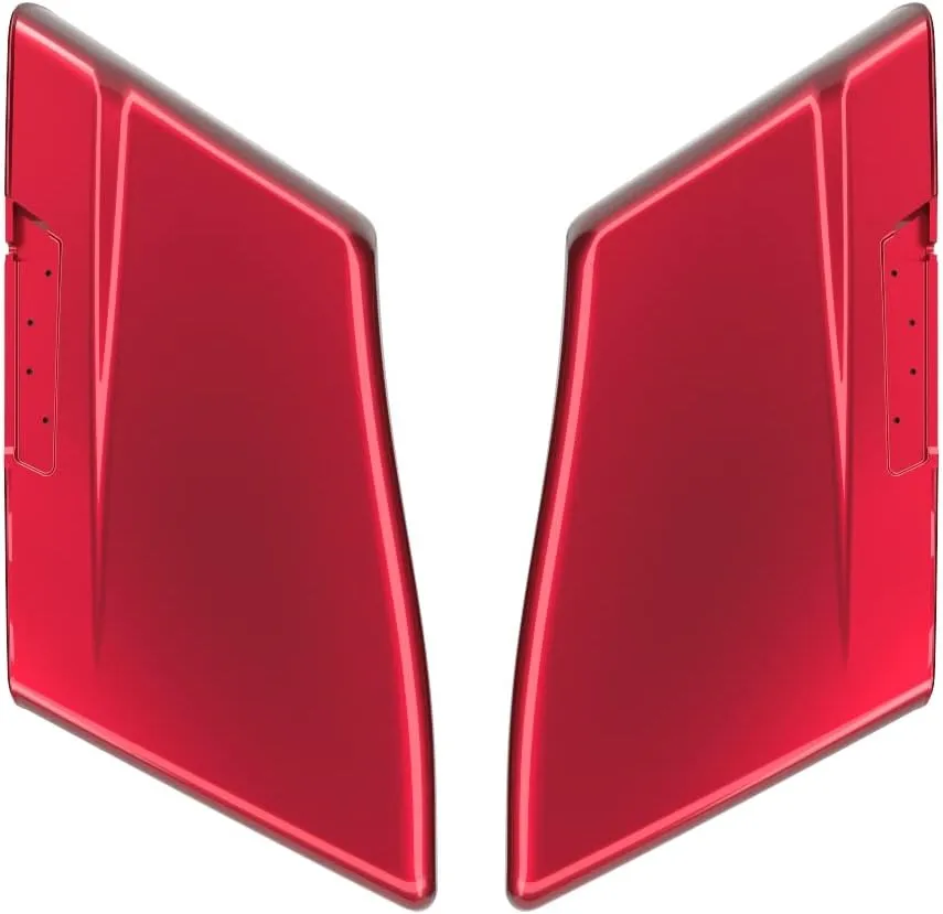 Advanblack Velocity Red Sunglo Cvo Style Tapered Stretched Saddlebag Bottoms For Harley Davidson 2014  Touring