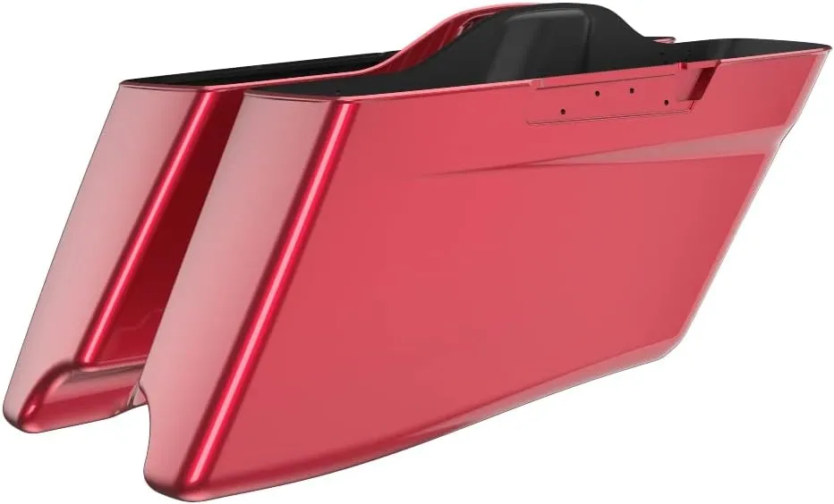 Advanblack Velocity Red Sunglo Cvo Style Tapered Stretched Saddlebag Bottoms For Harley Davidson 2014  Touring