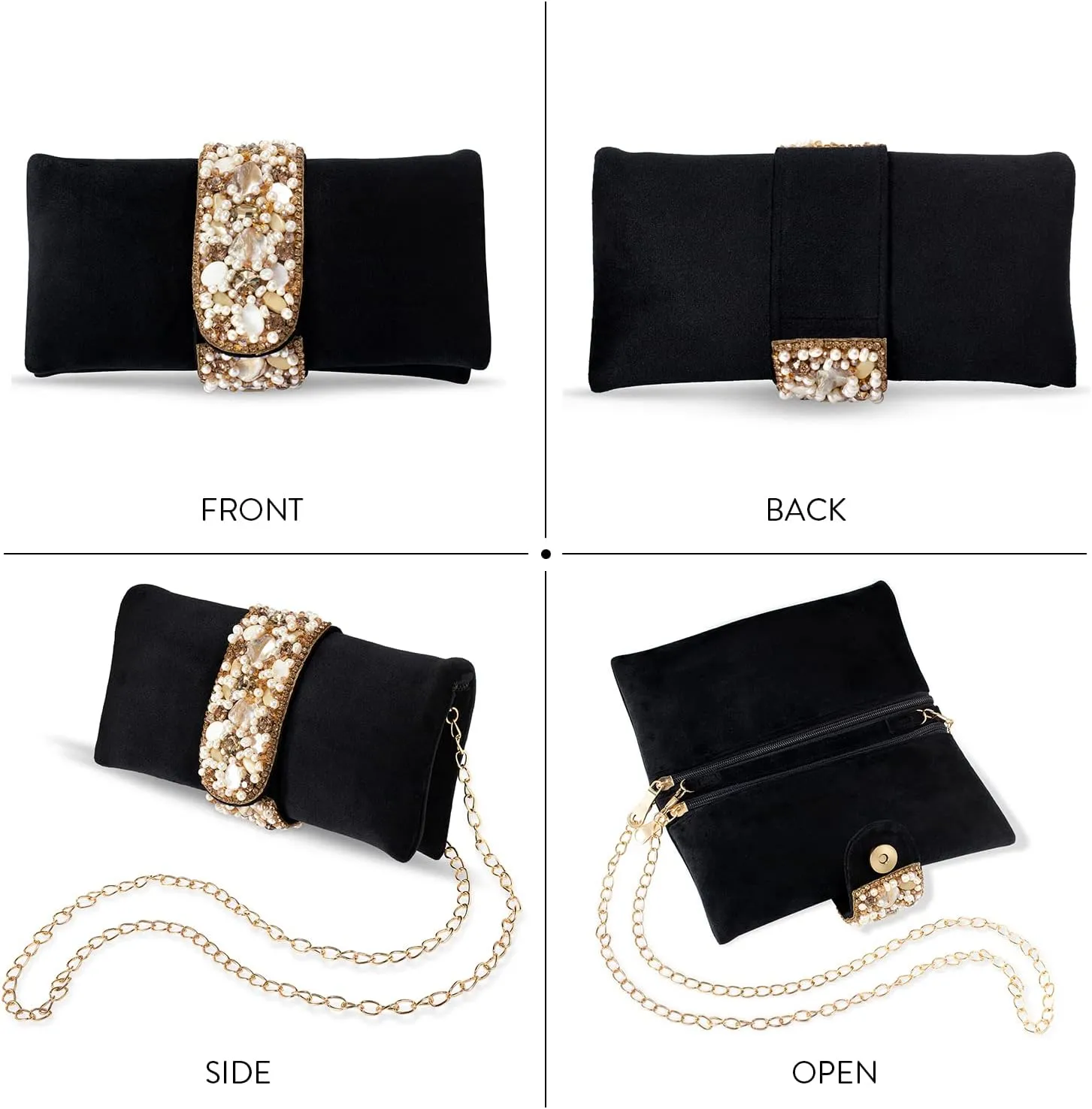 Aheli Clutch Purses Gift for Women Handmade Evening Bridal Handbags