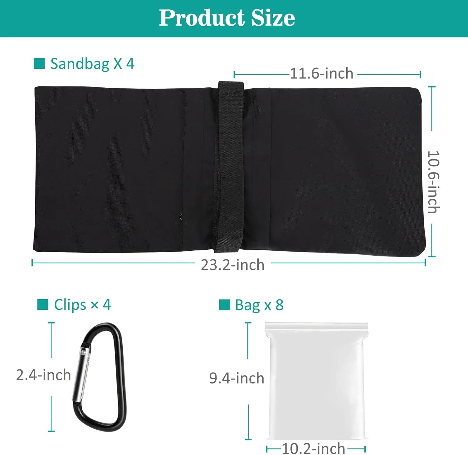 Aimosen 8 Packs Sandbags Weight Bags for Light Stand Photography Video Support, Heavy Duty Saddlebags for Backdrop Stand, Photo Tripod, Canopy, Pop up Tent, Umbrella Base, Fishing Chair, Wedding Shed