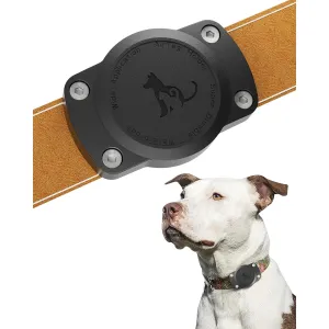 Airtag Dog Collar Holder, Waterproof & Lightweight Air Tag Holder, AirTag Case for Apple AirTag| Fits Within 1.3" Large/Medium/Small Cat & Dog Collars | Ideal Gift for Pet Owners (Black)